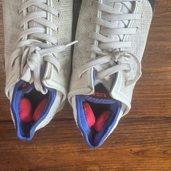 Men's Gray and Black Athletic Trainers with Blue and Red Accents - Picture 3 of 3